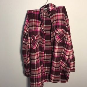 Plaid pink and red sweater
